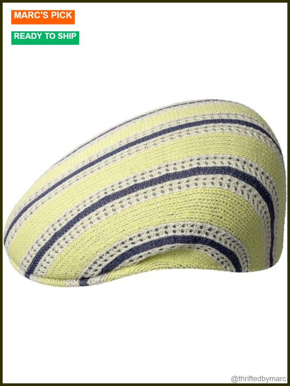 Unisex Newsboy Cap Flat Cap Chunky Knit Stripe